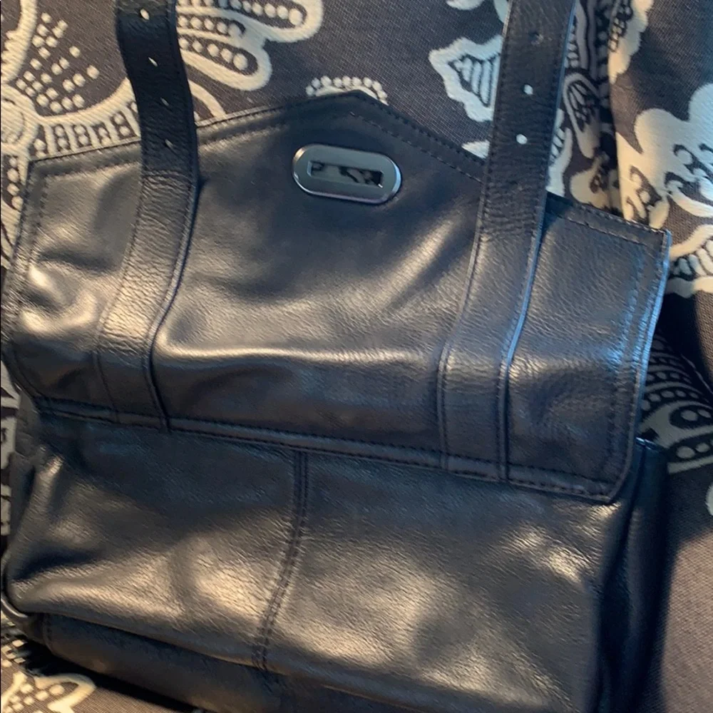 Crown Clutch Black Leather NWOT